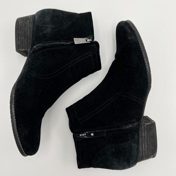 Blondo Ingrid Ankle Bootie Waterproof Size 10M Black Suede Leather B5911 Lined - Picture 5 of 10